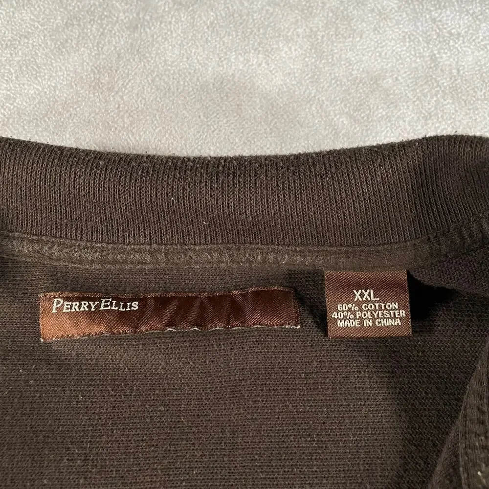 Vintage Perry Ellis Brown Faded Soft Quarter Zip Sweater XL